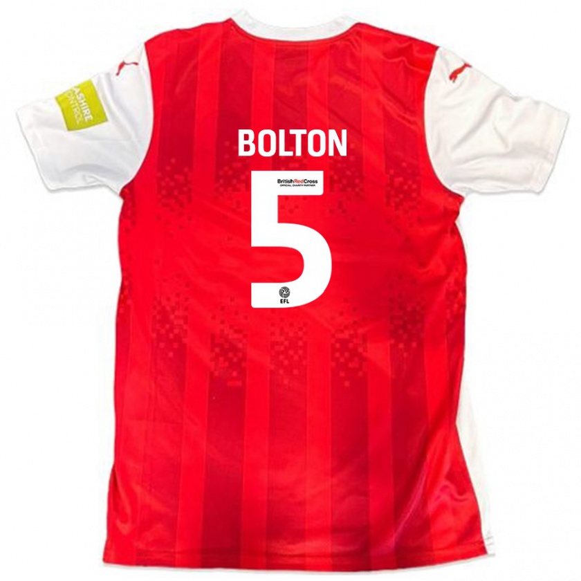 Kandiny Damen James Bolton #5 Rot Weiß Heimtrikot Trikot 2024/25 T-Shirt