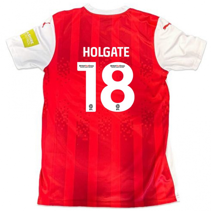 Kandiny Damen Harrison Holgate #18 Rot Weiß Heimtrikot Trikot 2024/25 T-Shirt