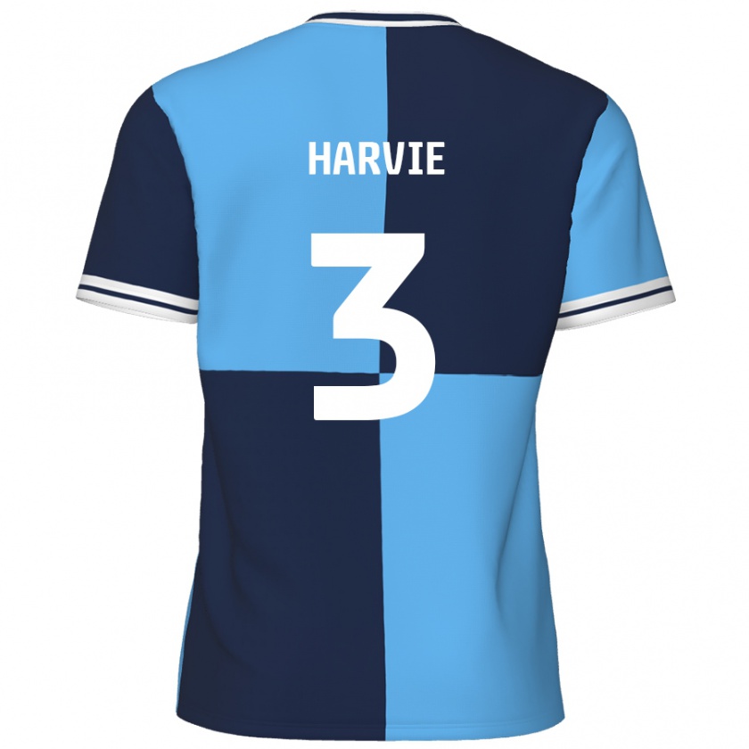 Kandiny Damen Daniel Harvie #3 Himmelblau Dunkelblau Heimtrikot Trikot 2024/25 T-Shirt