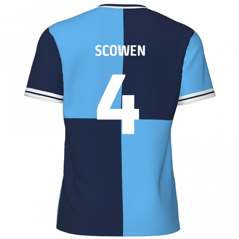 Kandiny Damen Josh Scowen #4 Himmelblau Dunkelblau Heimtrikot Trikot 2024/25 T-Shirt