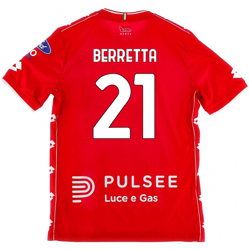 Kandiny Damen Alessandro Berretta #21 Rot Weiß Heimtrikot Trikot 2024/25 T-Shirt