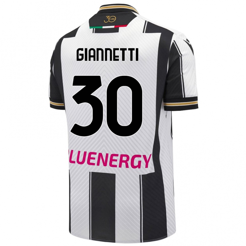 Kandiny Damen Lautaro Giannetti #30 Weiß Schwarz Heimtrikot Trikot 2024/25 T-Shirt