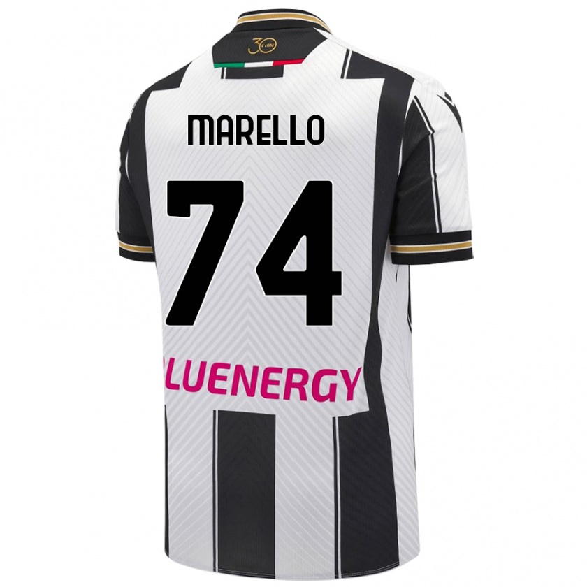 Kandiny Damen Mattia Marello #74 Weiß Schwarz Heimtrikot Trikot 2024/25 T-Shirt