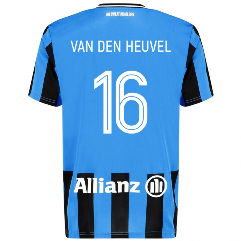 Kandiny Damen Dani Van Den Heuvel #16 Himmelblau Schwarz Heimtrikot Trikot 2024/25 T-Shirt