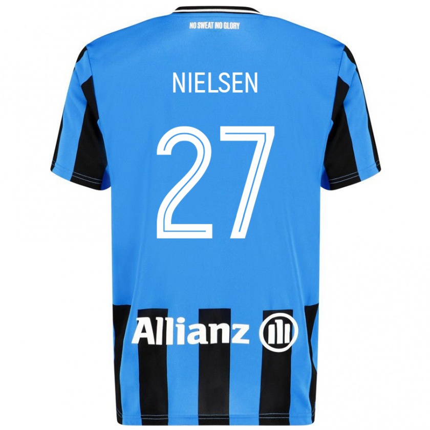 Kandiny Damen Casper Nielsen #27 Himmelblau Schwarz Heimtrikot Trikot 2024/25 T-Shirt