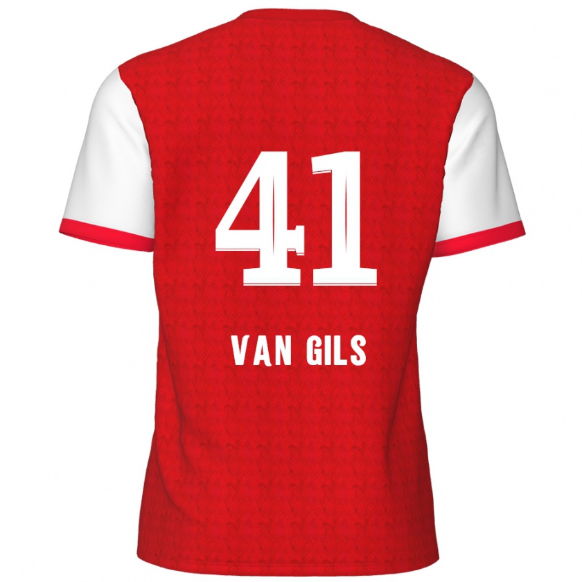 Kandiny Damen Mathis Van Gils #41 Rot Weiß Heimtrikot Trikot 2024/25 T-Shirt