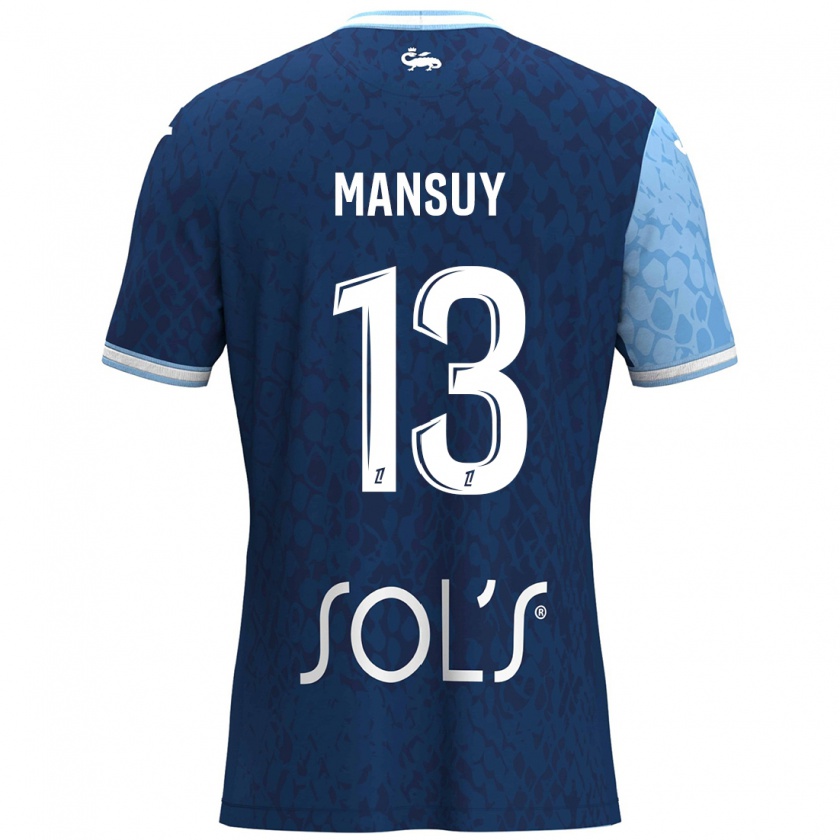 Kandiny Damen Héloïse Mansuy #13 Himmelblau Dunkelblau Heimtrikot Trikot 2024/25 T-Shirt