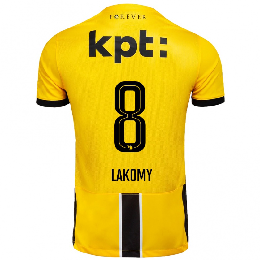 Kandiny Damen Lukasz Lakomy #8 Gelb Schwarz Heimtrikot Trikot 2024/25 T-Shirt