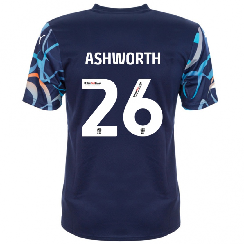 Kandiny Damen Zac Ashworth #26 Marineblau Auswärtstrikot Trikot 2024/25 T-Shirt