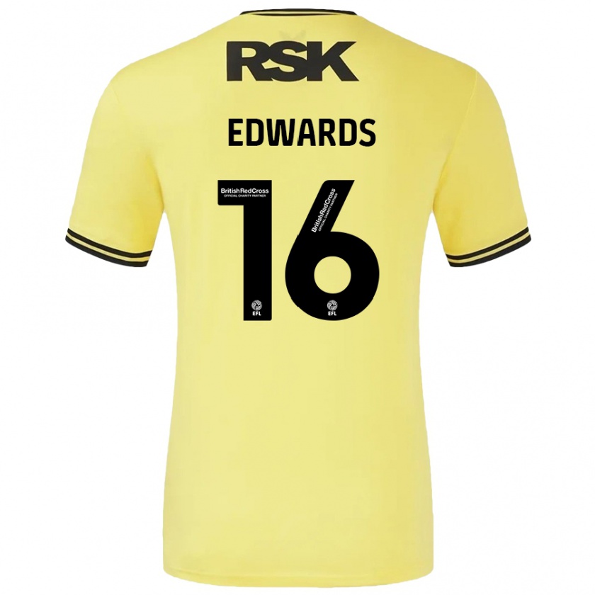 Kandiny Damen Josh Edwards #16 Gelb Schwarz Auswärtstrikot Trikot 2024/25 T-Shirt