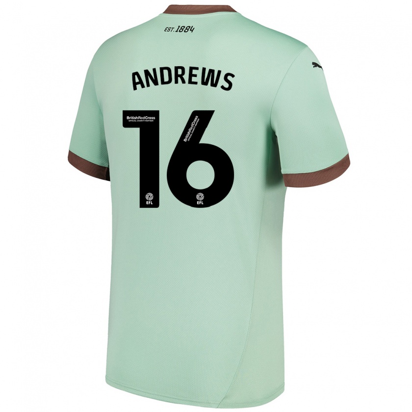 Kandiny Damen Marli Rhodes-Andrews #16 Blassgrün Auswärtstrikot Trikot 2024/25 T-Shirt