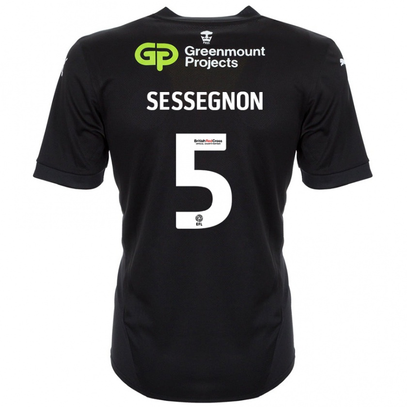 Kandiny Damen Steven Sessegnon #5 Schwarz Auswärtstrikot Trikot 2024/25 T-Shirt