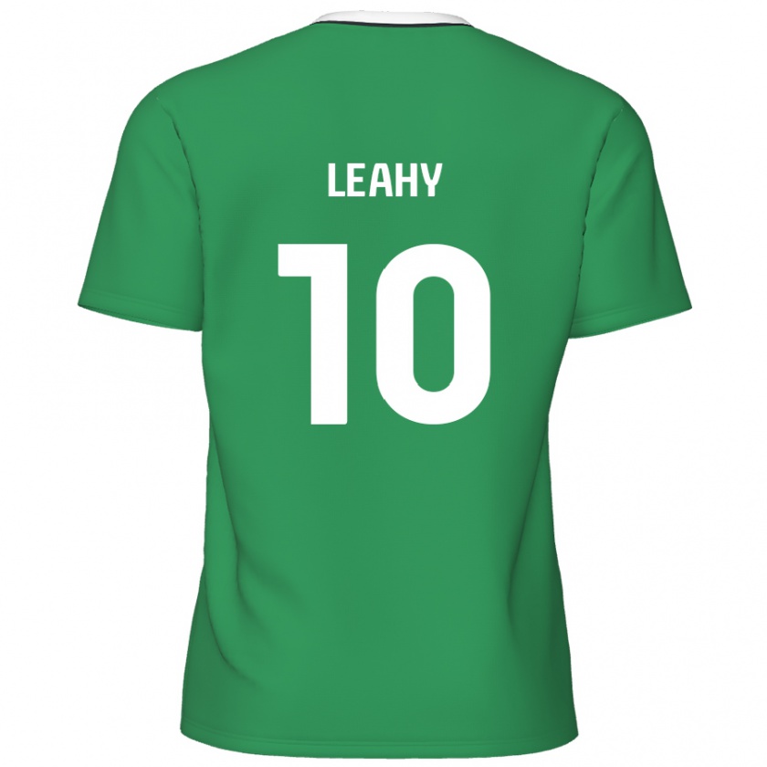 Kandiny Damen Luke Leahy #10 Grün Weiße Streifen Auswärtstrikot Trikot 2024/25 T-Shirt