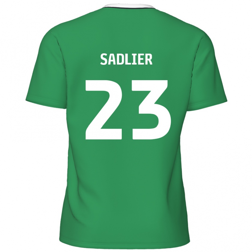 Kandiny Damen Kieran Sadlier #23 Grün Weiße Streifen Auswärtstrikot Trikot 2024/25 T-Shirt