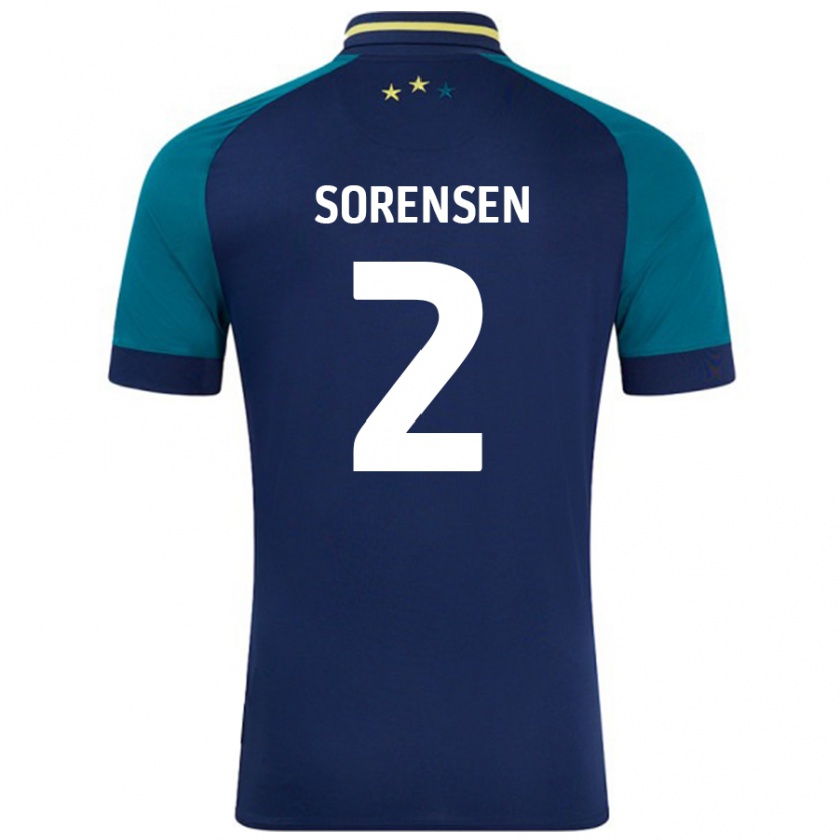 Kandiny Damen Lasse Sørensen #2 Marine Dunkelgrün Auswärtstrikot Trikot 2024/25 T-Shirt