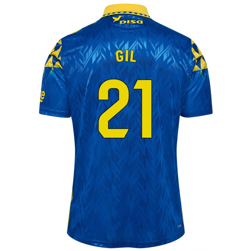 Kandiny Damen Iván Gil #21 Blau Gelb Auswärtstrikot Trikot 2024/25 T-Shirt