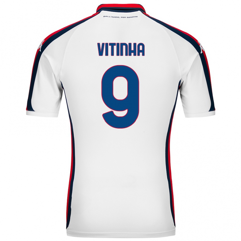 Kandiny Damen Vitinha #9 Weiß Auswärtstrikot Trikot 2024/25 T-Shirt