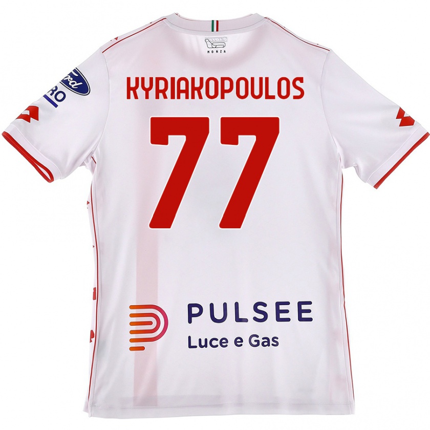 Kandiny Damen Georgios Kyriakopoulos #77 Weiß Rot Auswärtstrikot Trikot 2024/25 T-Shirt