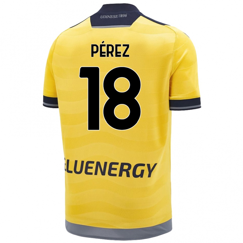 Kandiny Damen Nehuén Pérez #18 Golden Auswärtstrikot Trikot 2024/25 T-Shirt