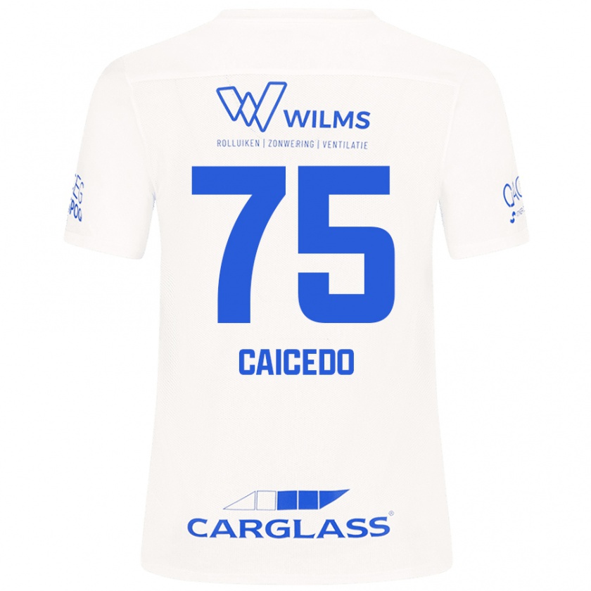 Kandiny Damen Alfred Caicedo #75 Weiß Auswärtstrikot Trikot 2024/25 T-Shirt