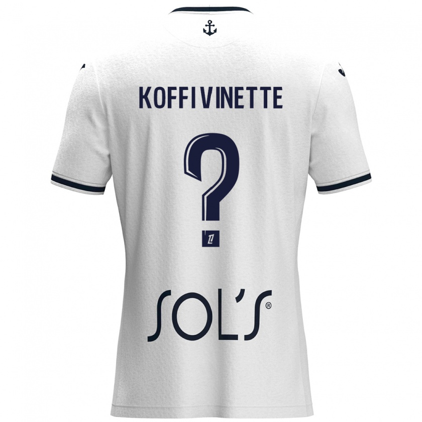 Kandiny Damen Enzo Koffi Vinette #0 Weiß Dunkelblau Auswärtstrikot Trikot 2024/25 T-Shirt