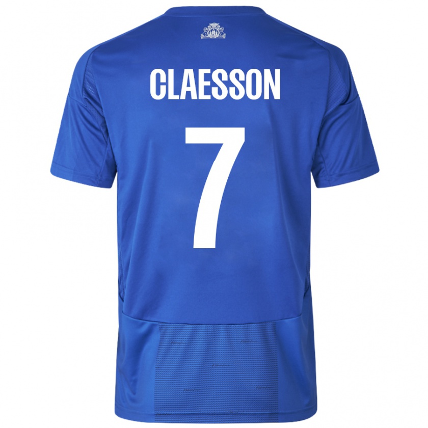 Kandiny Damen Viktor Claesson #7 Weiß Blau Auswärtstrikot Trikot 2024/25 T-Shirt