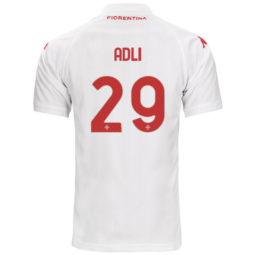 Kandiny Kinder Yacine Adli #29 Weiß Auswärtstrikot Trikot 2024/25 T-Shirt