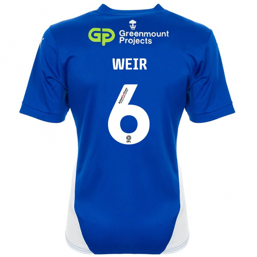 Kandiny Kinder Jensen Weir #6 Blau Weiß Heimtrikot Trikot 2024/25 T-Shirt