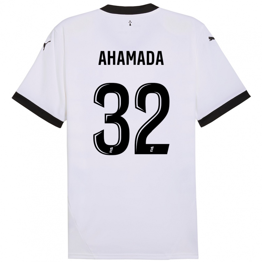 Kandiny Kinder Naouirou Ahamada #32 Weiß Schwarz Auswärtstrikot Trikot 2024/25 T-Shirt