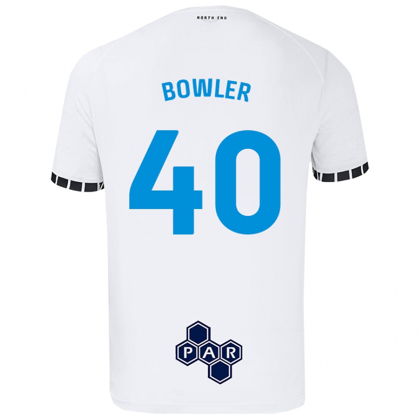 Kandiny Kinder Josh Bowler #40 Weiß Heimtrikot Trikot 2024/25 T-Shirt