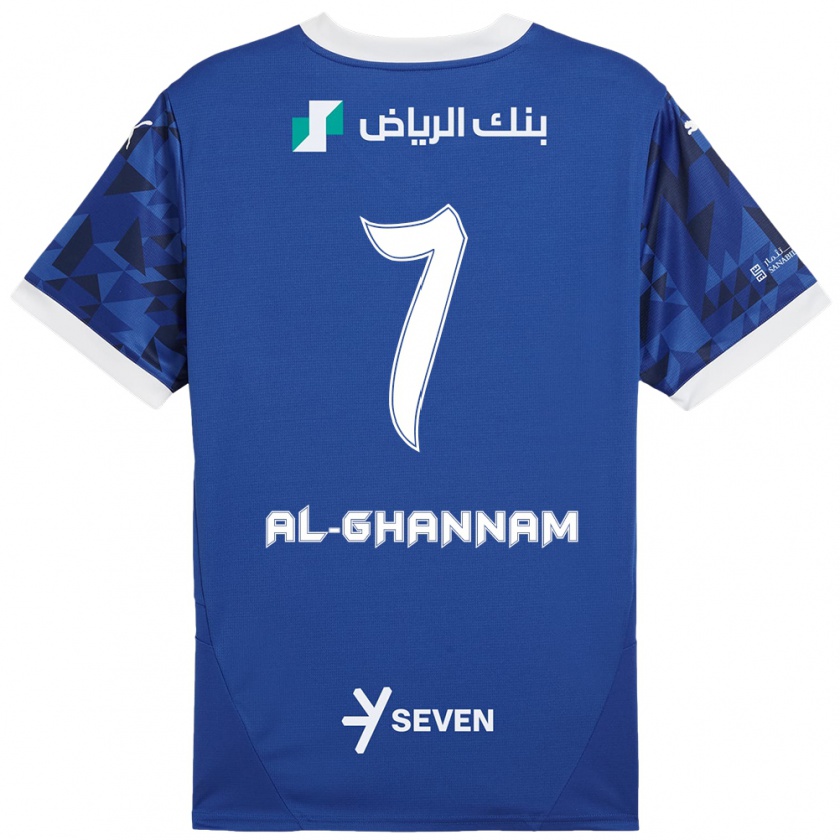 Kandiny Kinder Khalid Al-Ghannam #7 Dunkelblau Weiß Heimtrikot Trikot 2024/25 T-Shirt