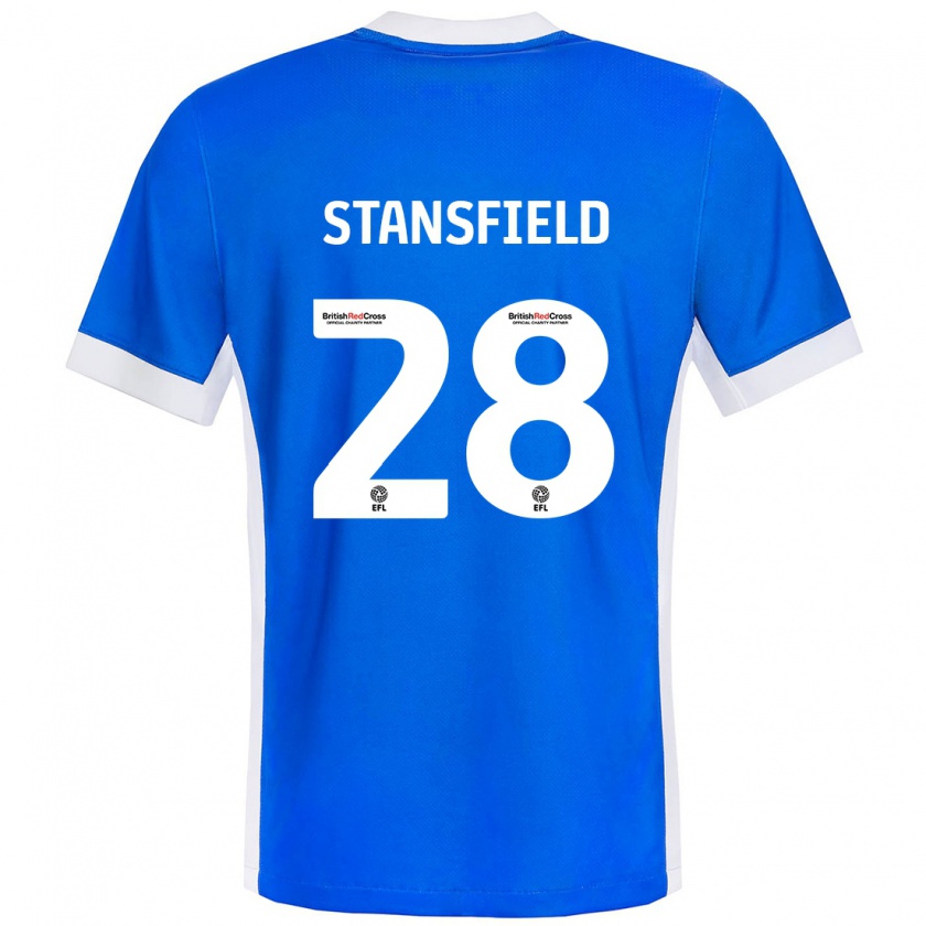 Kandiny Kinder Jay Stansfield #28 Blau Weiß Heimtrikot Trikot 2024/25 T-Shirt