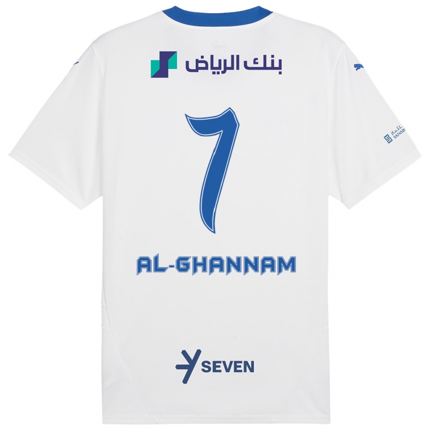 Kandiny Kinder Khalid Al-Ghannam #7 Weiß Blau Auswärtstrikot Trikot 2024/25 T-Shirt