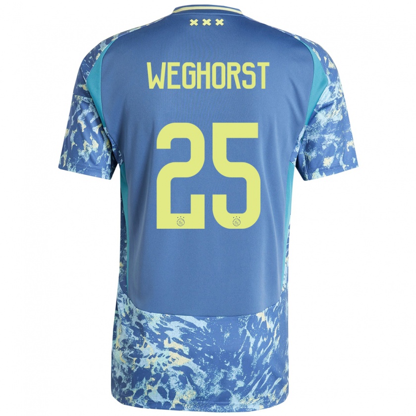 Kandiny Kinder Wout Weghorst #25 Grau Blau Gelb Auswärtstrikot Trikot 2024/25 T-Shirt