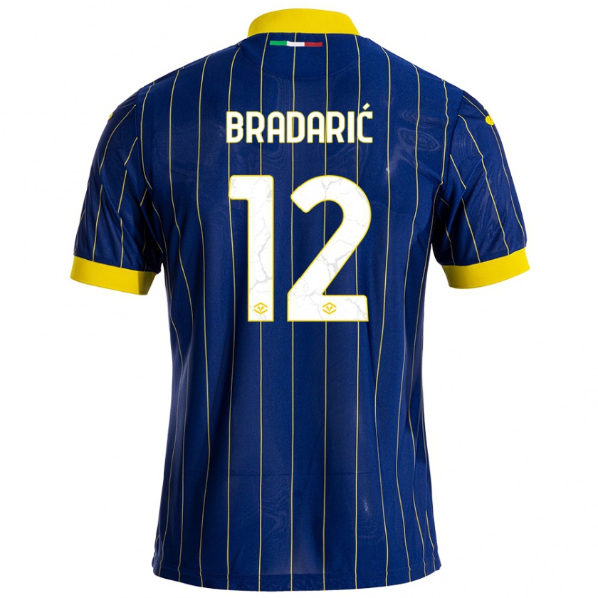 Kandiny Kinder Domagoj Bradarić #12 Blau Gelb Heimtrikot Trikot 2024/25 T-Shirt