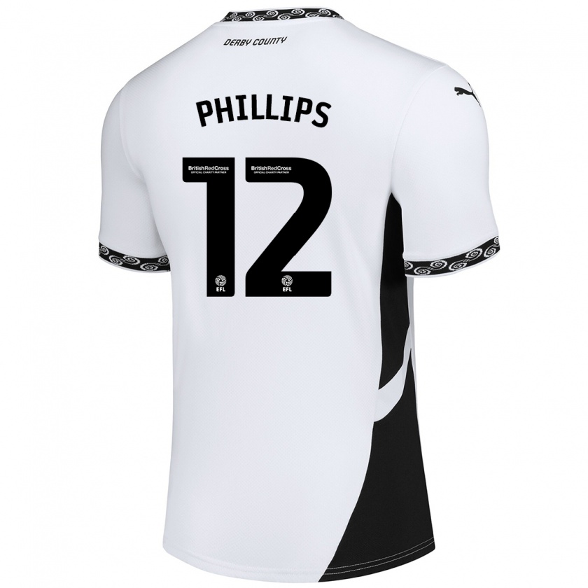 Kandiny Herren Nathaniel Phillips #12 Weiß Schwarz Heimtrikot Trikot 2024/25 T-Shirt