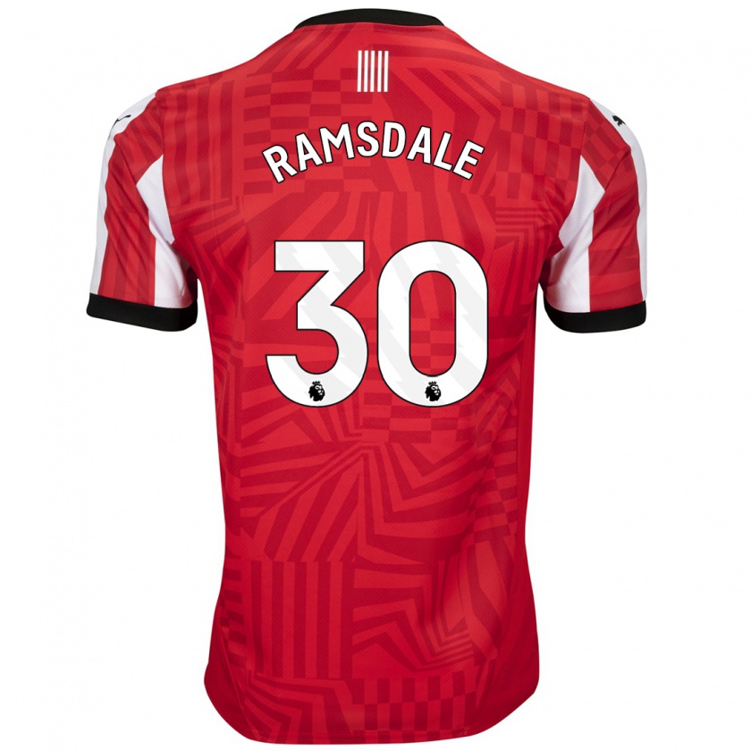 Kandiny Herren Aaron Ramsdale #30 Rot Weiß Heimtrikot Trikot 2024/25 T-Shirt