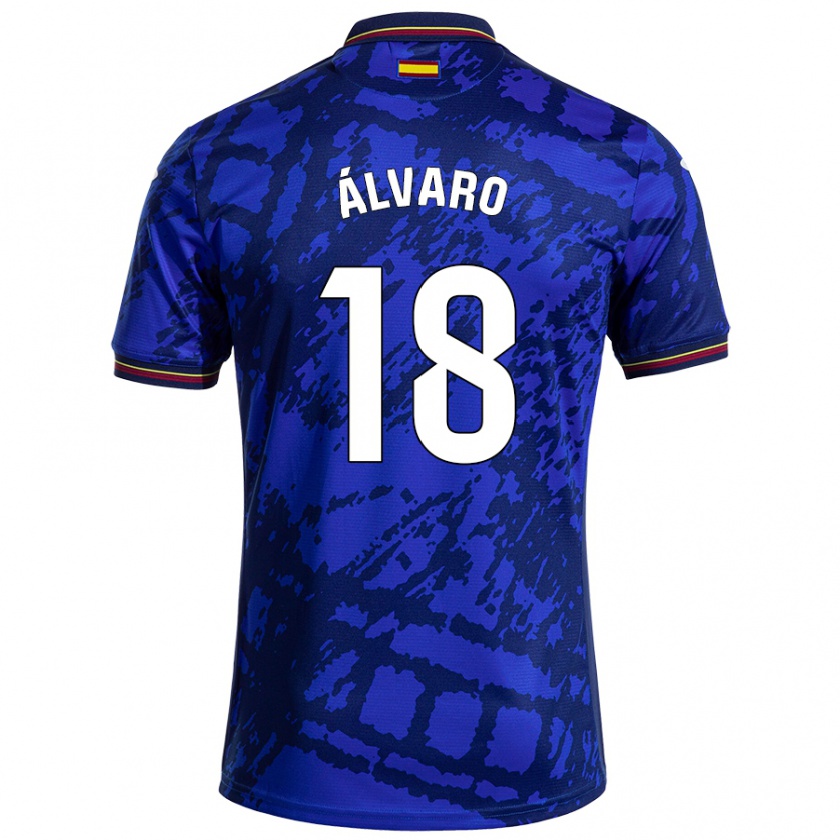 Kandiny Herren Álvaro Rodríguez #18 Dunkleres Blau Heimtrikot Trikot 2024/25 T-Shirt