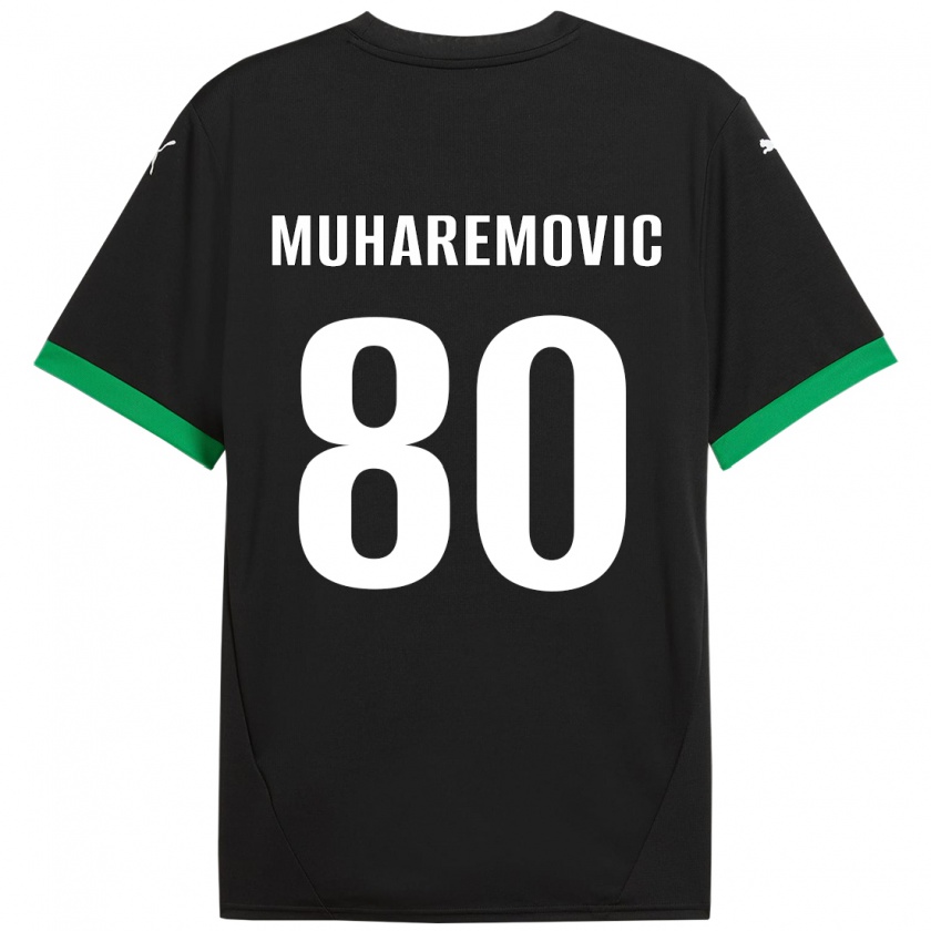 Kandiny Herren Tarik Muharemovic #80 Schwarz Dunkelgrün Heimtrikot Trikot 2024/25 T-Shirt