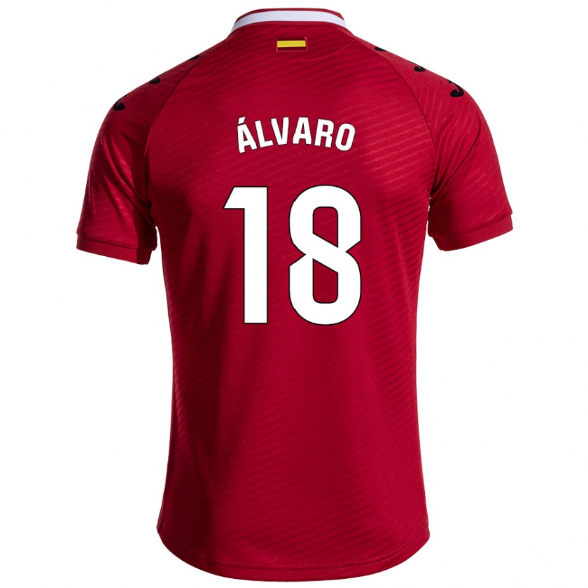 Kandiny Herren Álvaro Rodríguez #18 Dunkelrot Auswärtstrikot Trikot 2024/25 T-Shirt