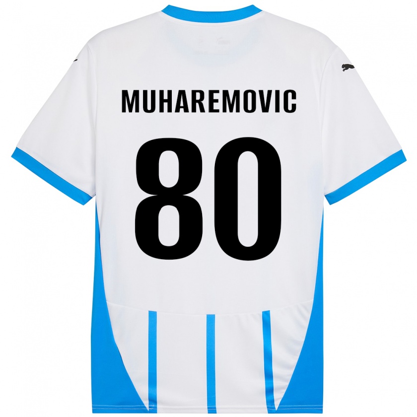 Kandiny Herren Tarik Muharemovic #80 Weiß Blau Auswärtstrikot Trikot 2024/25 T-Shirt