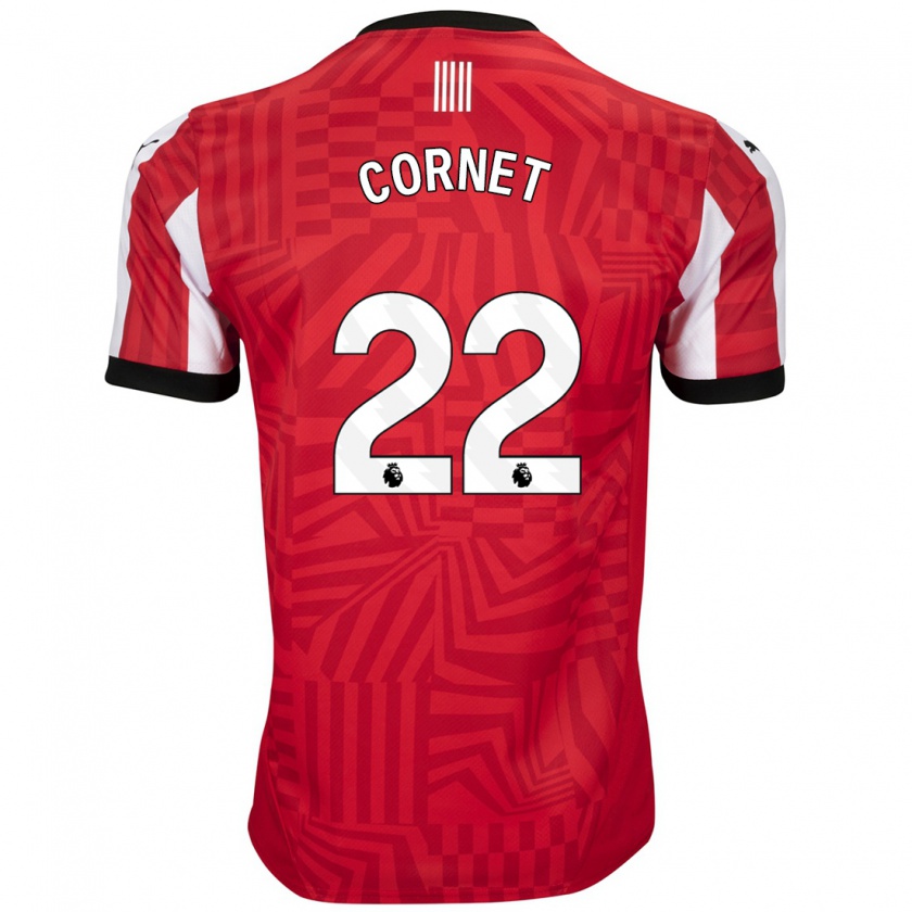 Kandiny Herren Maxwel Cornet #22 Rot Weiß Heimtrikot Trikot 2024/25 T-Shirt