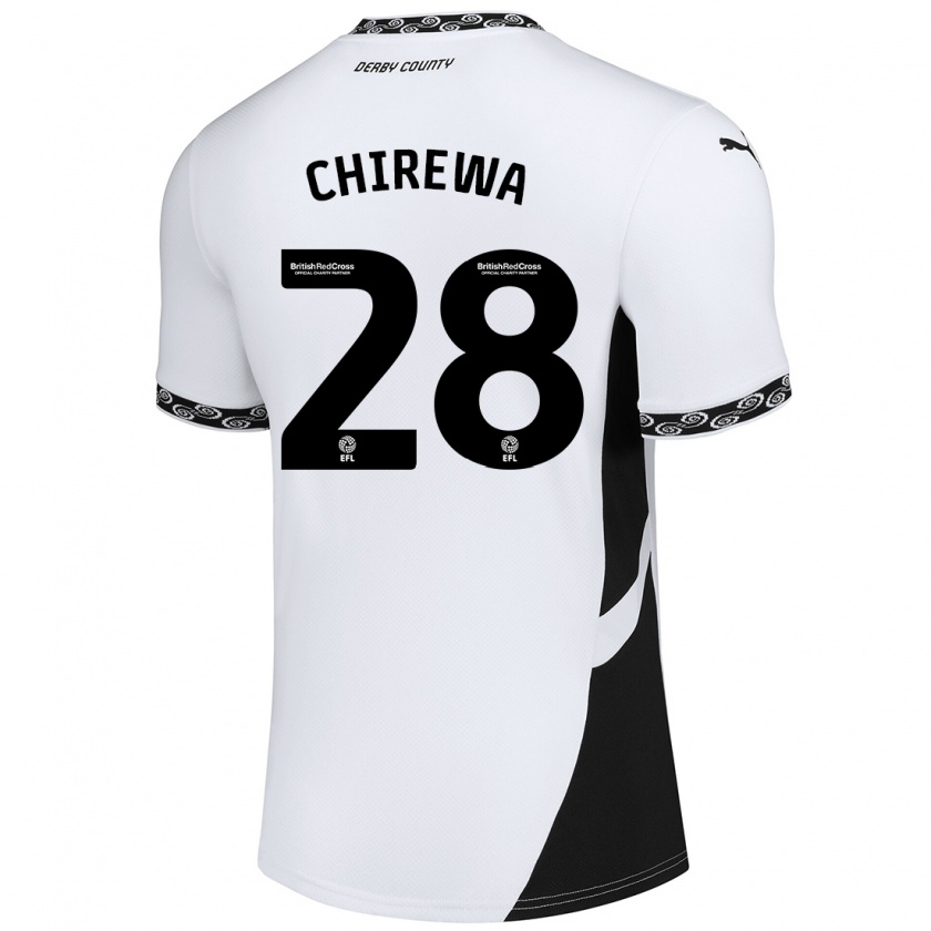 Kandiny Herren Tawanda Chirewa #28 Weiß Schwarz Heimtrikot Trikot 2024/25 T-Shirt