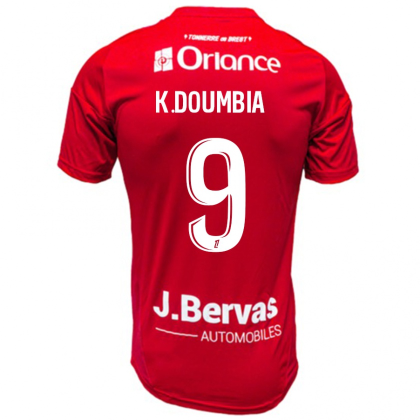 Kandiny Herren Kamory Doumbia #9 Rot Weiß Heimtrikot Trikot 2024/25 T-Shirt