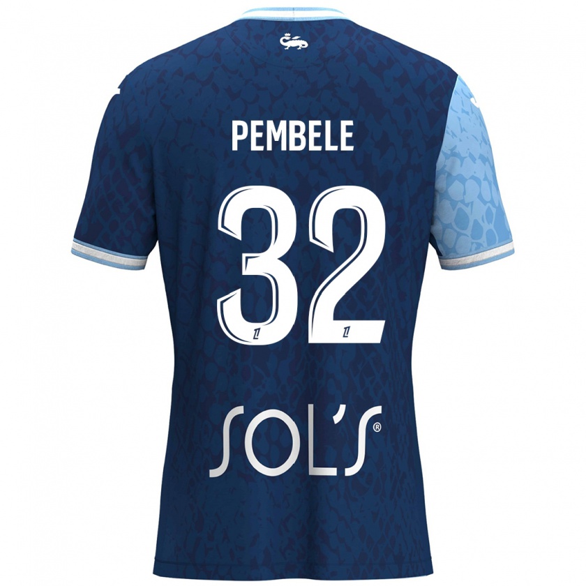 Kandiny Herren Timothée Pembélé #32 Himmelblau Dunkelblau Heimtrikot Trikot 2024/25 T-Shirt