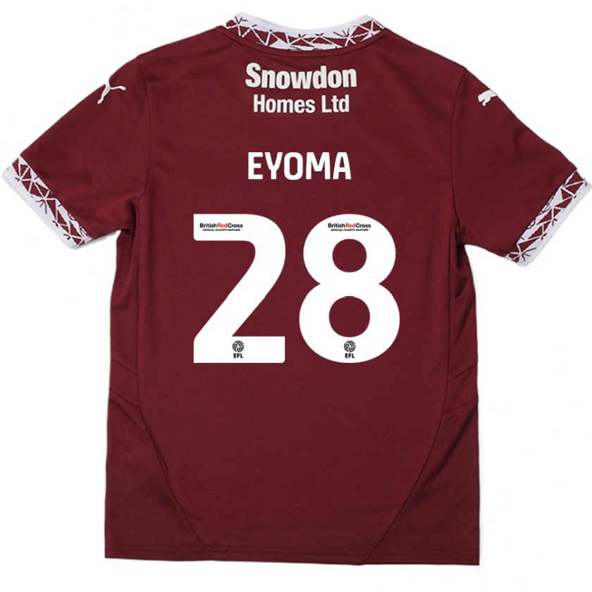 Kandiny Herren Timothy Eyoma #28 Burgundrot Heimtrikot Trikot 2024/25 T-Shirt