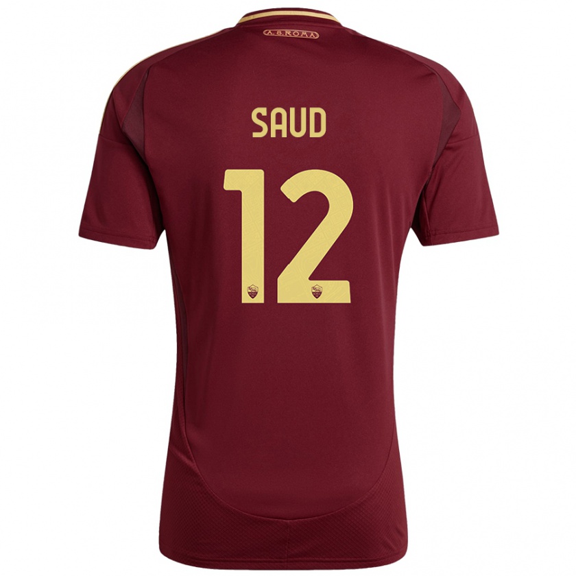 Kandiny Herren Saud Abdulhamid #12 Rot Braun Gold Heimtrikot Trikot 2024/25 T-Shirt