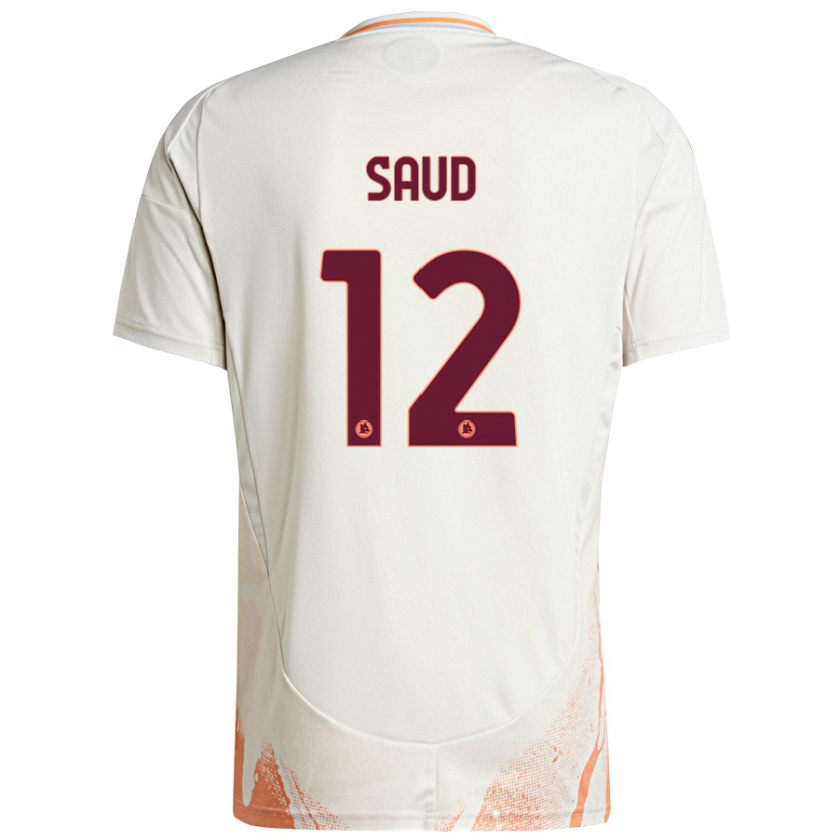 Kandiny Herren Saud Abdulhamid #12 Cremeweiß Orange Auswärtstrikot Trikot 2024/25 T-Shirt