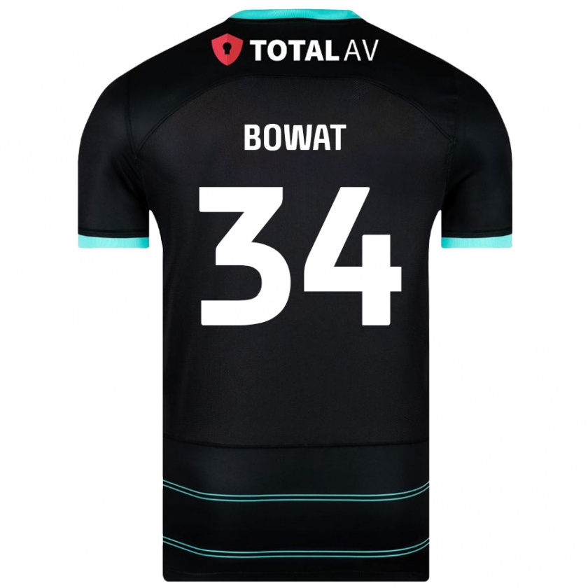 Kandiny Herren Ibane Bowat #34 Schwarz Auswärtstrikot Trikot 2024/25 T-Shirt