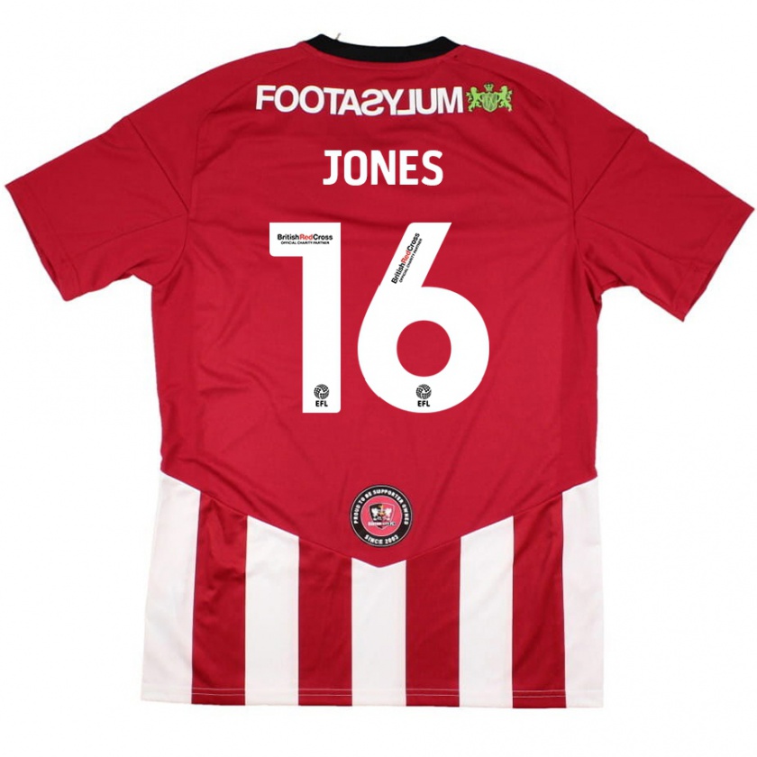 Kandiny Herren Patrick Jones #16 Rot Weiß Heimtrikot Trikot 2024/25 T-Shirt